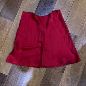 Red silk mini skirt - no tags but I got it at a reformation sample sale